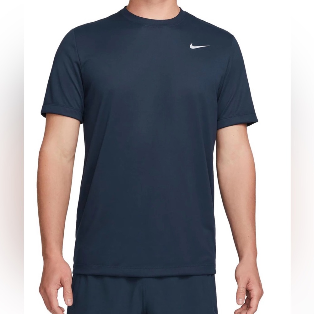 New Nike Men's Dri-FIT Ready Fitness T-Shirt Navy Blue small S